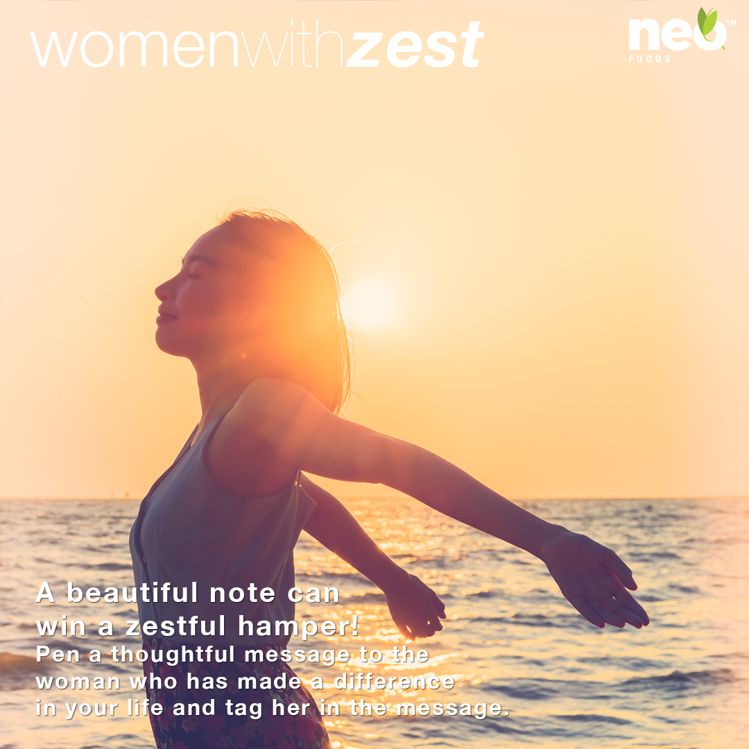 NeoFoodsIndia's tweet photo. This #WomensDay, pen a thoughtful message to the woman who has made a difference , tag her in the message. If it's cool, both of you can win a hamper. Entries only till 10th March.
Rules - Write a note about the woman, tag her, use #WomenWithZest tag @NeoFoodsIndia https://t.co/8dh1Gu5WQd