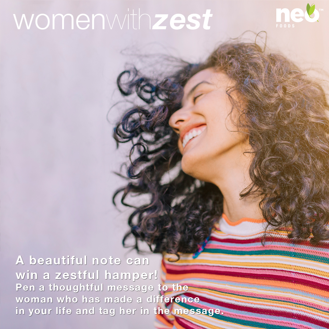 NeoFoodsIndia's tweet photo. This #WomensDay, pen a thoughtful message to the woman who has made a difference , tag her in the message. If it's cool, both of you can win a hamper. Entries only till 10th March.
Rules - Write a note about the woman, tag her, use #WomenWithZest tag @NeoFoodsIndia https://t.co/8dh1Gu5WQd