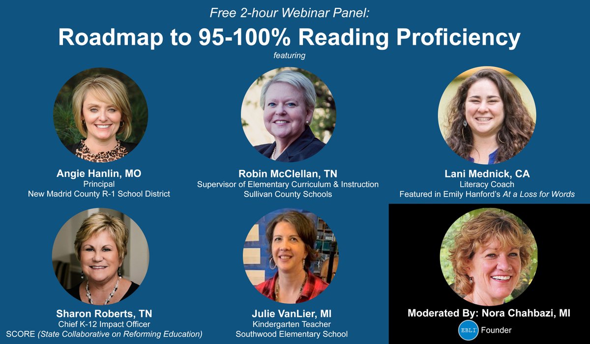 EBLIreads's tweet photo. These education experts (and their teams) turned around literacy in their schools, districts, and states - join the webinar to learn how! #roadmaptoreading https://t.co/jgH0ffa5mB https://t.co/CCXH3ulN8p