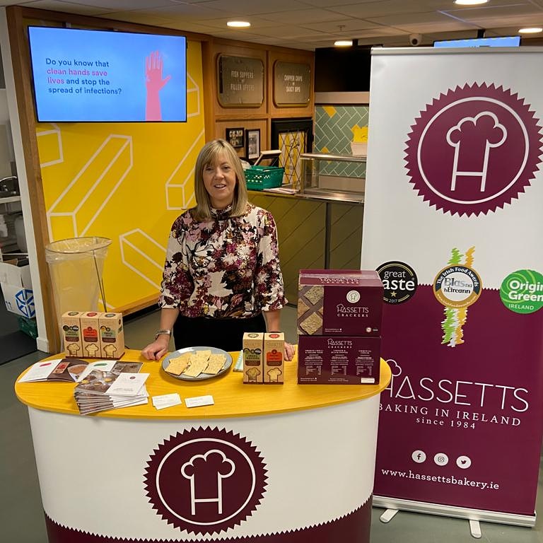 HassettsBakery's tweet photo. Proudly promoting our food services cracker box @MusgraveMPlace Ballymun today #irish #irishcrackers #musgraves #supportirishbusiness https://t.co/y8pKjSa4my
