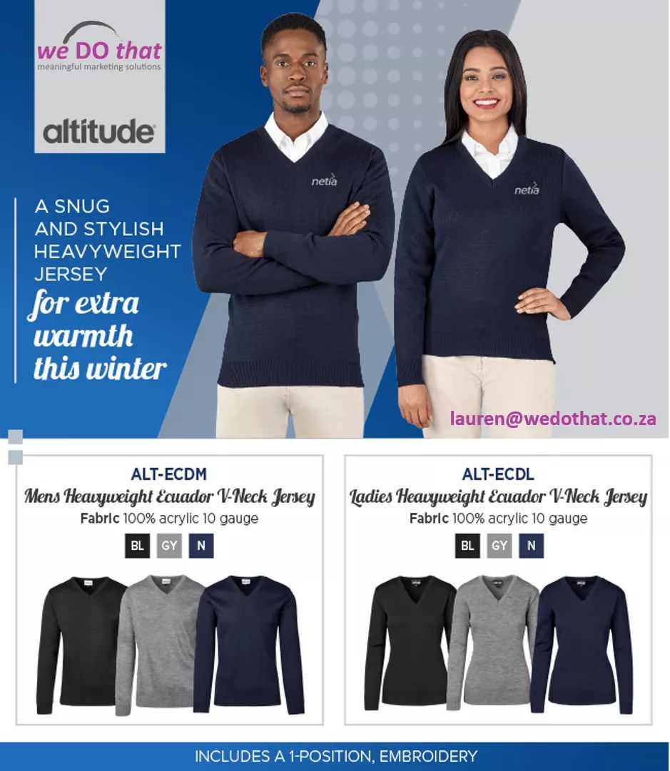 WeDoThatSA's tweet photo. ❄️ Snug n stylish jerseys for extra warmth this winter ❄️

#Marketing #Branding #PromotionalItems #Clothing #Corporate #Winter #Jersey #WeDoThatSA https://t.co/NQR7VThSyq