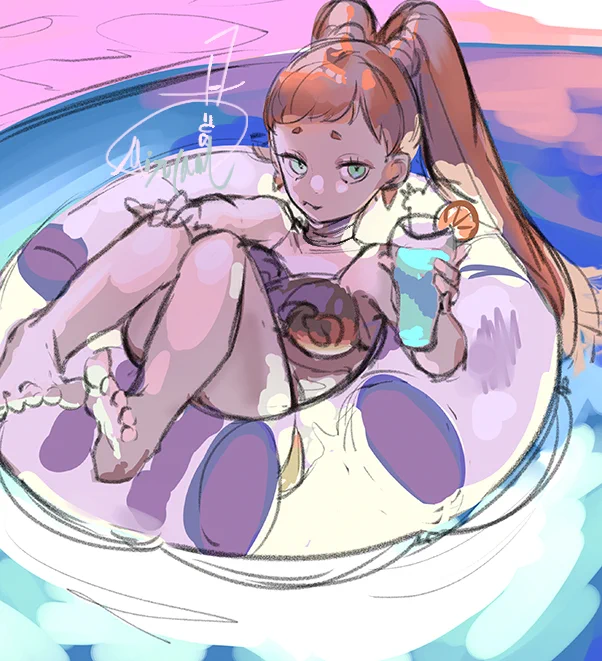 ラフに色のせ。もぐちゃん 