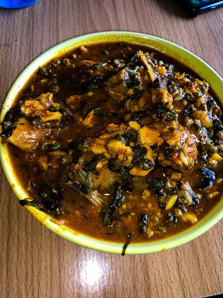 Niger Delta RestaurantCity park. Wuse 2, Abuja————Fisherman soup - 3000(Incl. swallow)———Really the best soup ever! And niger delta does it so well! Huge chunks of catfish , pepper on point! ————The portion is hugeee . Serves two with change.—Check IG: pamsfoodtour