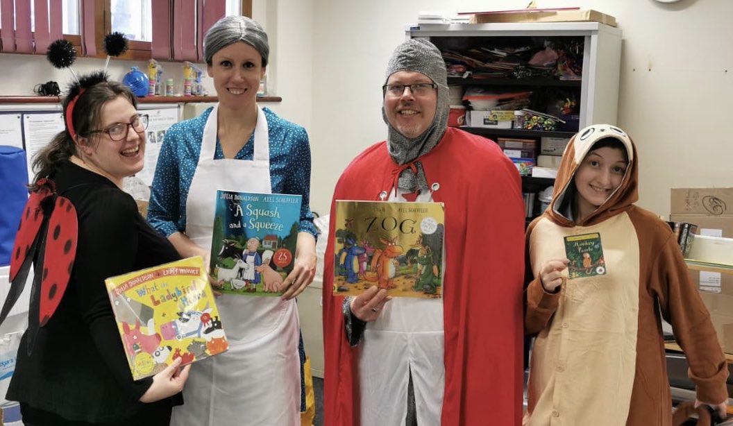 We’ve been celebrating #WorldBookDay by dressing up as #JuliaDonaldson characters and having storytime and crafts in the #EnchantedStoryGarden! 

#WhattheLadybirdHeard 
#MonkeyPuzzle 
#Zog
#ASquashandaSqueeze