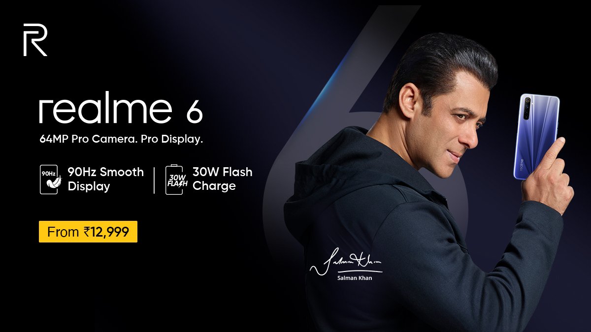 WallPoster2020's tweet image. #realme6 comes with:
-90Hz Smooth Display
-30W Flash Charge
-MediaTek Helio G90T
Starting at ₹12,999. Get 64MP #ProCameraProDisplay