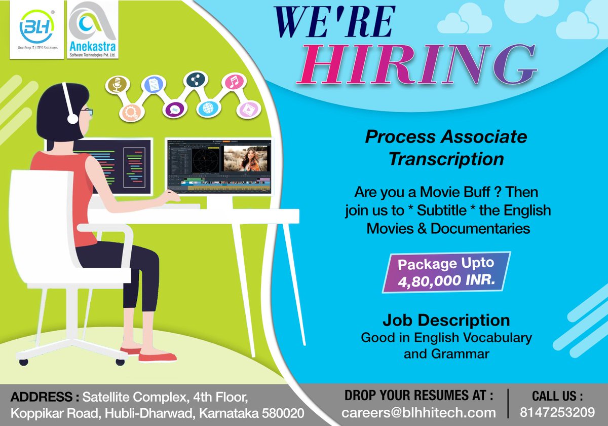 BLHHitech's tweet image. #movies #Captioning #Job #subtitle #Transcription # Movies &amp;amp; Documentaries #youtube #socialmedia #animation
#Hurry up 📱📲
location Hubli