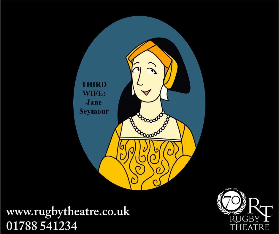 RugbyTheatre's tweet photo. "Jane Seymour. The third queen. Reigned for fifteen months.

Died of septicemia.

Motto: to serve and obey."

17th to the 21st March

Six Dead Queens and an Inflatable Henry

Online at https://t.co/erjQ4c0kXq

#RugbyTheatre #6DeadQueens #RTShows

*Artwork courtesy of "Wertyla" https://t.co/qIUcwnRIyx