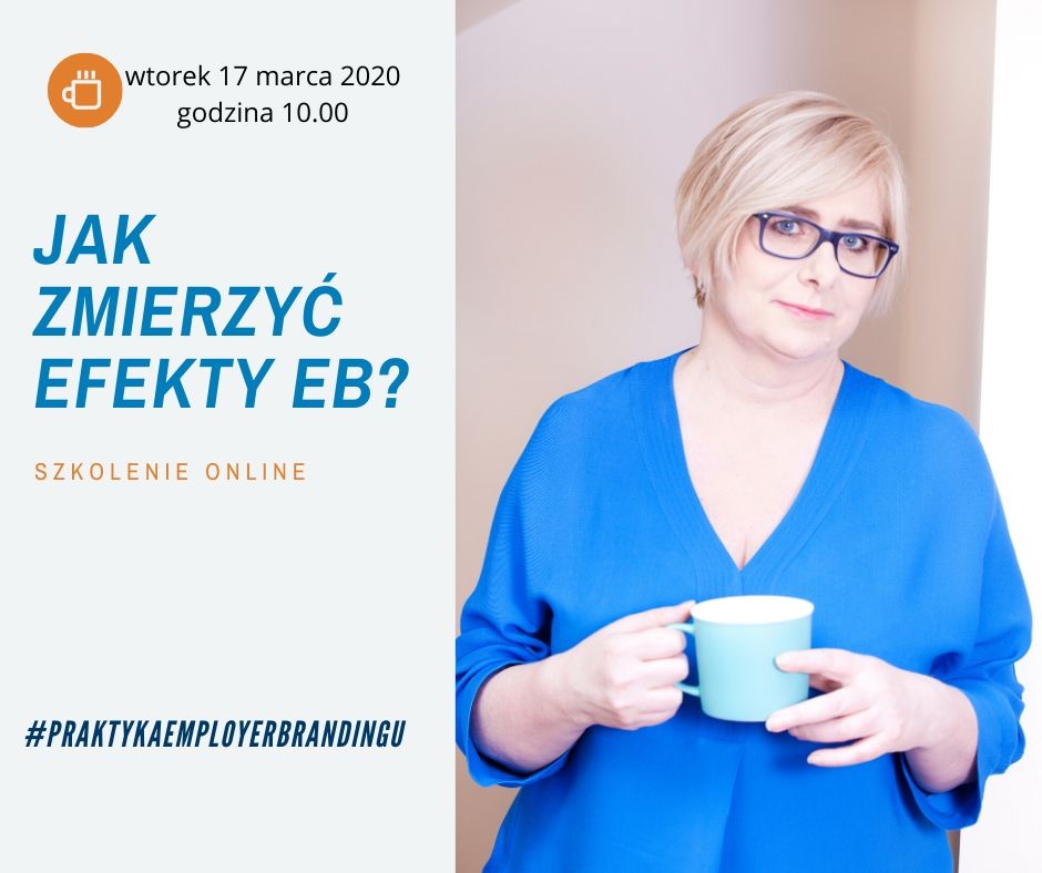 JulitaDabrowska's tweet photo. Nowe szkolenie online - 17.03.2020. Porozmawiamy o tym jak zmierzyć efekty EB (employer brandingu). Zapraszam. 
https://t.co/XpNgjJpiP6 https://t.co/BiU17ly0Z7