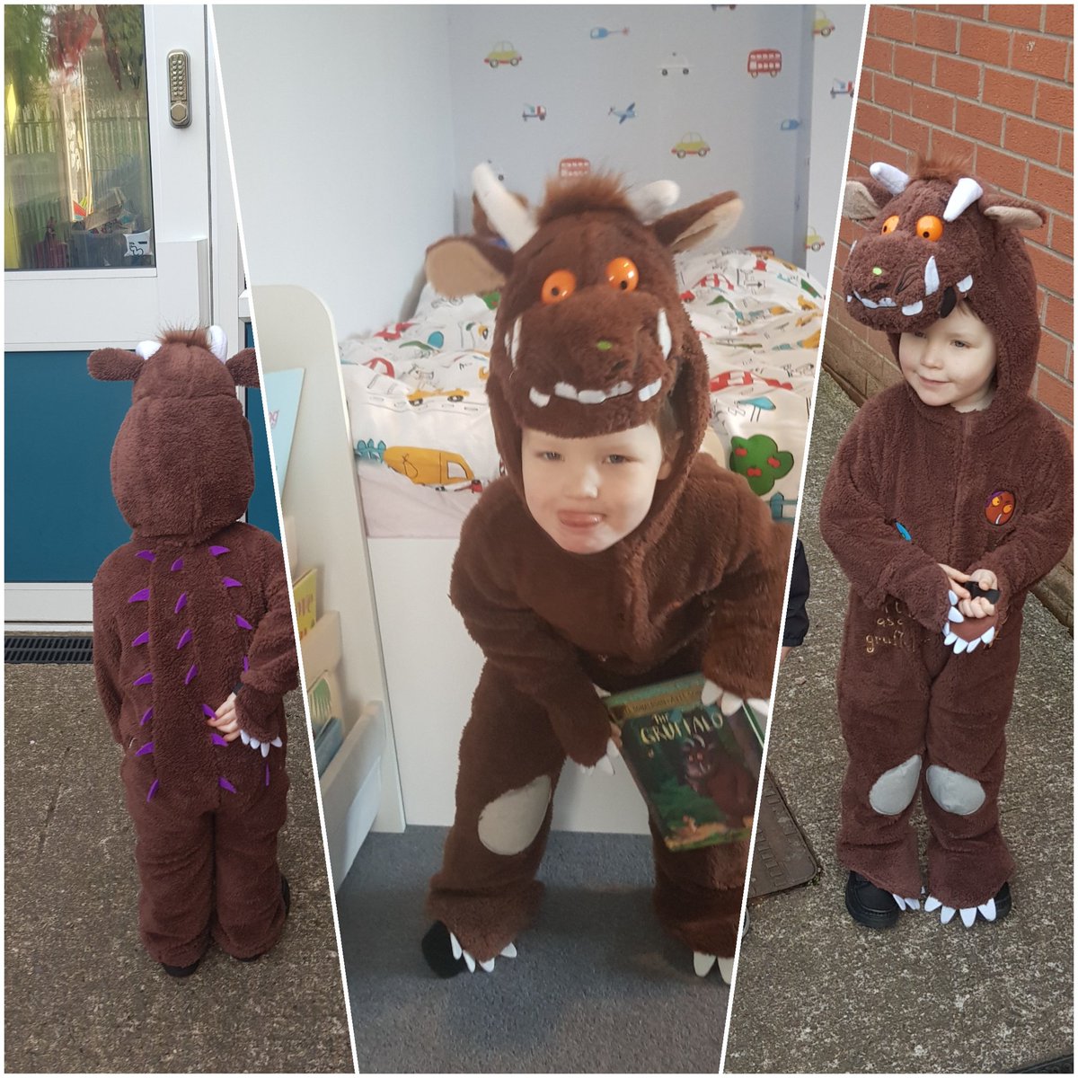 jen__mcgrath's tweet photo. Max asked me about my favourite book and who I was dressed up as for World Book Day, now I haven't got pink hair like @AnnaMcNuff but I did go for a run and her book is brilliant! Max was a very cute Gruffalo! #pantsofperspective #worldbookday https://t.co/cclESVJ6OP