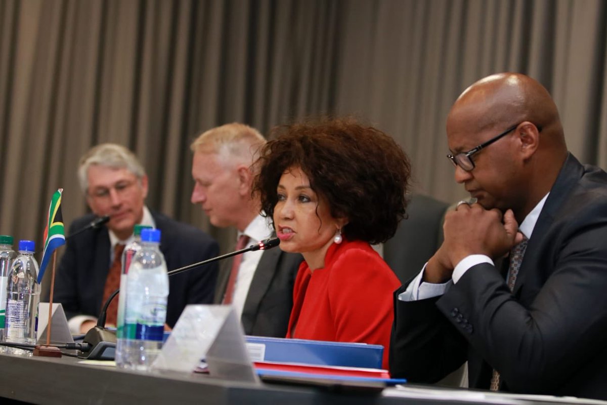 The_DHS's tweet photo. Human Settlements, Water & Sanitation Minister, Lindiwe Sisulu leading the discussions in today’s MINMEC. #DHSW https://t.co/XgfEUABTPE