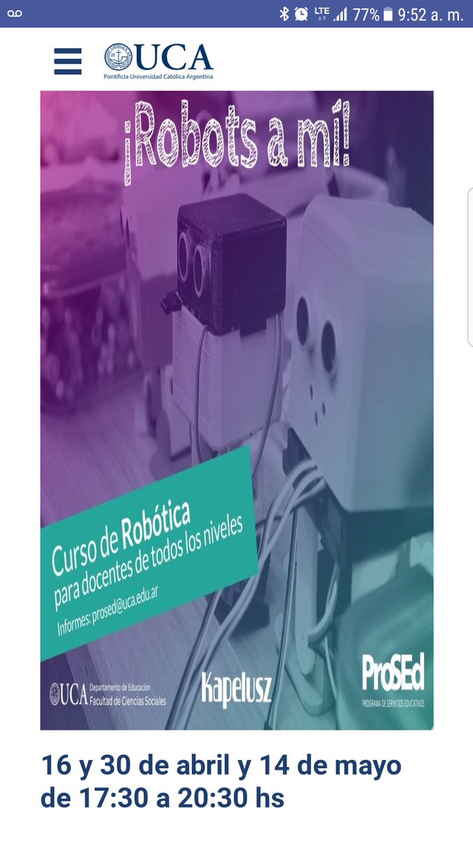 GabrielaAzar_'s tweet photo. Te esperamos en el curso de Robótica para docentes de todos los niveles ! Actualización de estrategias de enseñanza por capacidades https://t.co/i1jbgHYnFQ