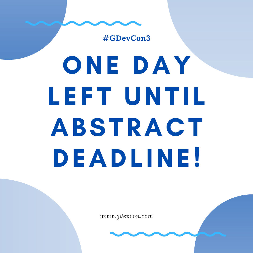 GDevConference's tweet image. #Important There is just one more day until abstract submission closes for #GDevCon at @CERN! We will not be extending this deadline so please ensure your abstract is with us by the end of 6th March to be considered #dontmissout bit.ly/GDevCon3Presen…