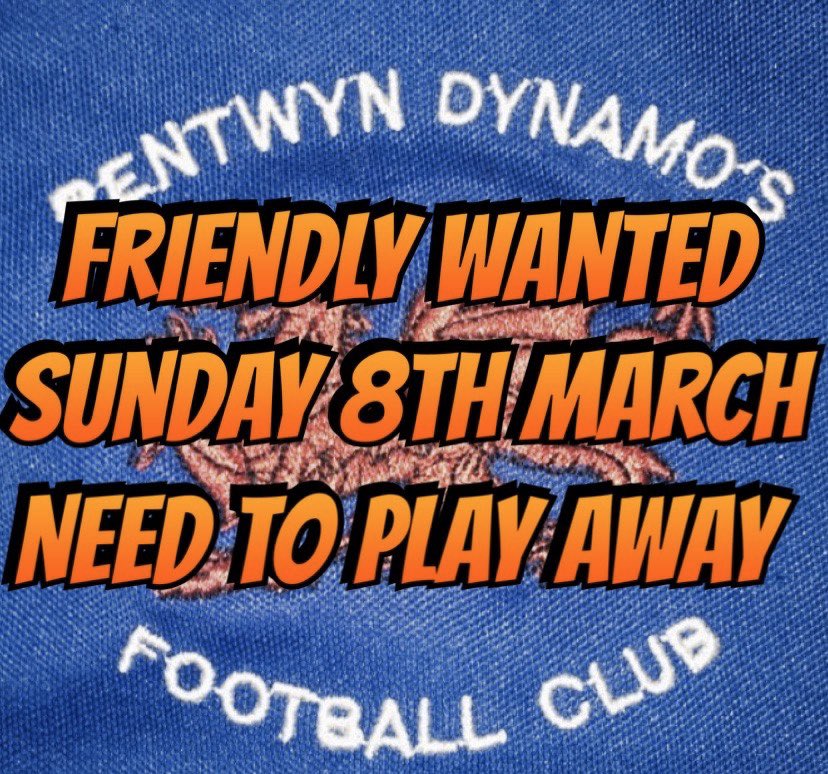 Dynamos18s's tweet photo. Looking for a friendly on Sunday. Youth or men’s reserves. Needs to be away. Retweets appreciated⚽️ @WalesLeague https://t.co/9RuzEB6L6c