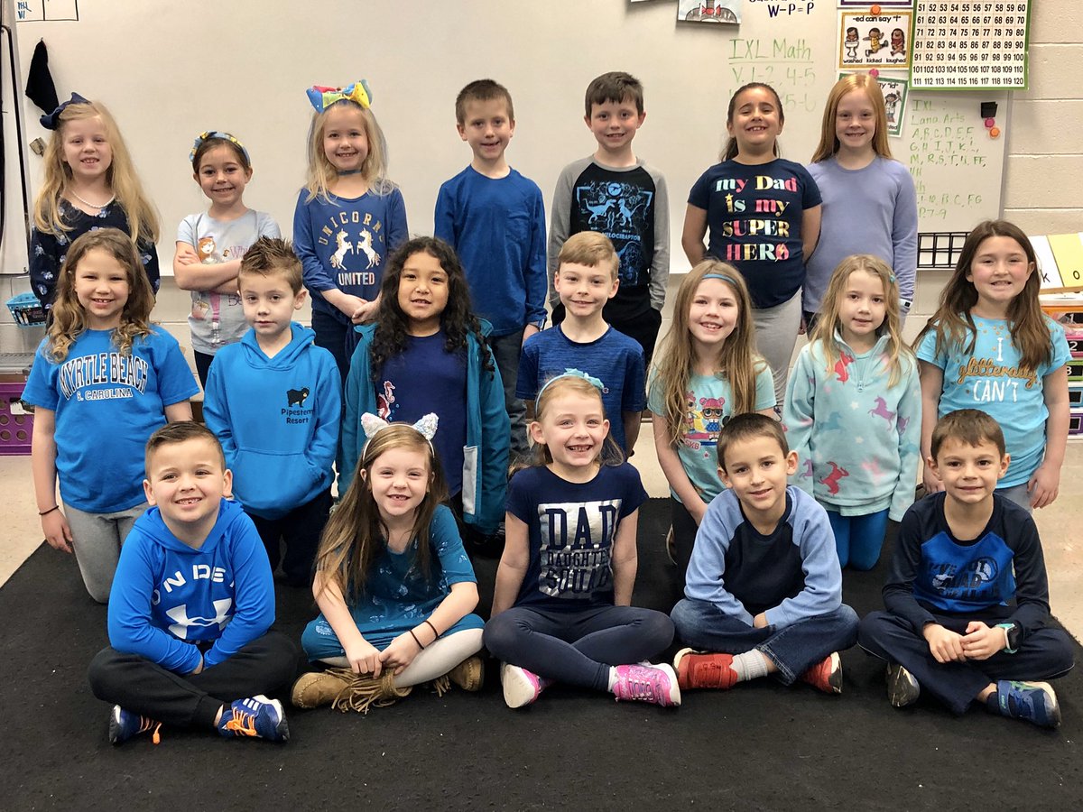 BESclarkhp's tweet image. Wearing our blue for Many Colored Days! #ReadAcrossAmerica @BostianES