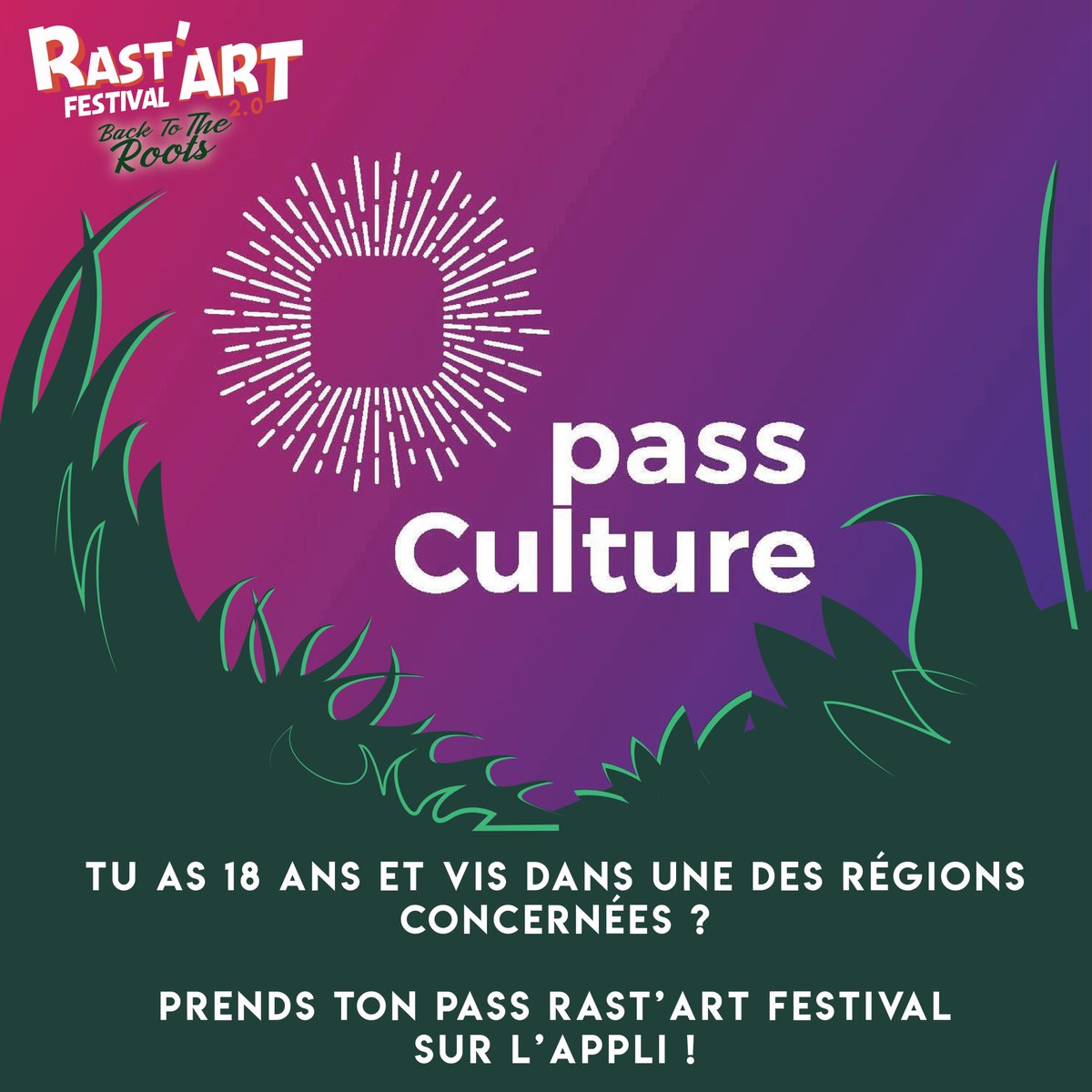 RastArtFestival's tweet photo. Le « pass Culture » vous permet de participer notamment à des activités ou sorties culturelles✨
Tu as 18 ans et tu résides dans l'un des départements concernés alors tu peux bénéficier du pass !

👉Plus d'infos ici :  https://t.co/iNyuHOtOSO

#festival #pass #culture #jeunes https://t.co/qx8qXstwwQ