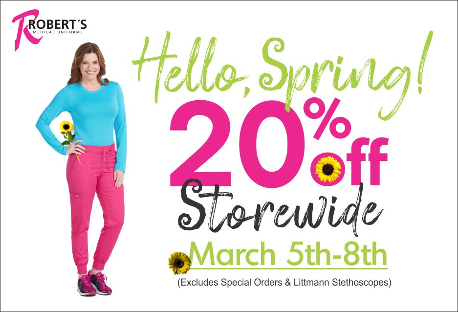 RobertsMedical's tweet photo. Well, hello spring! 🌻
Stop in-store for 20% off Storewide NOW through March 8th. https://t.co/MU4NzseeyA