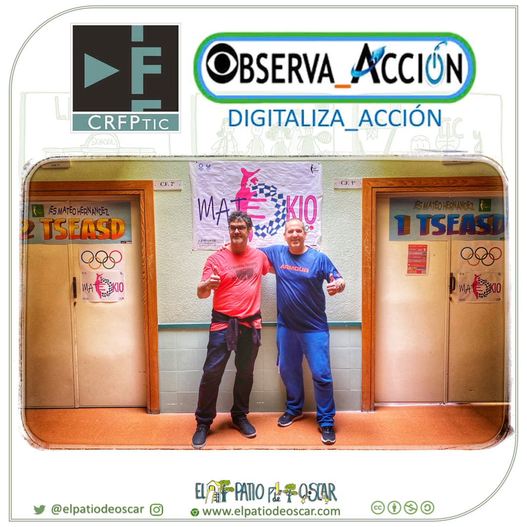 elpatiodeoscar's tweet photo. El Patio ha recibido hoy la visita del gran @tecuribarri en el @IES_Mateo dentro del PIE #digitaliza_accion1920 Aula1@1 del @crfptic ¡Hemos abierto las puertas de las aulas del CFGS #TSEAS y compartido experiencias! Gracias Álvaro #compartoblog #FP_SA https://t.co/oSwKrEmWR9