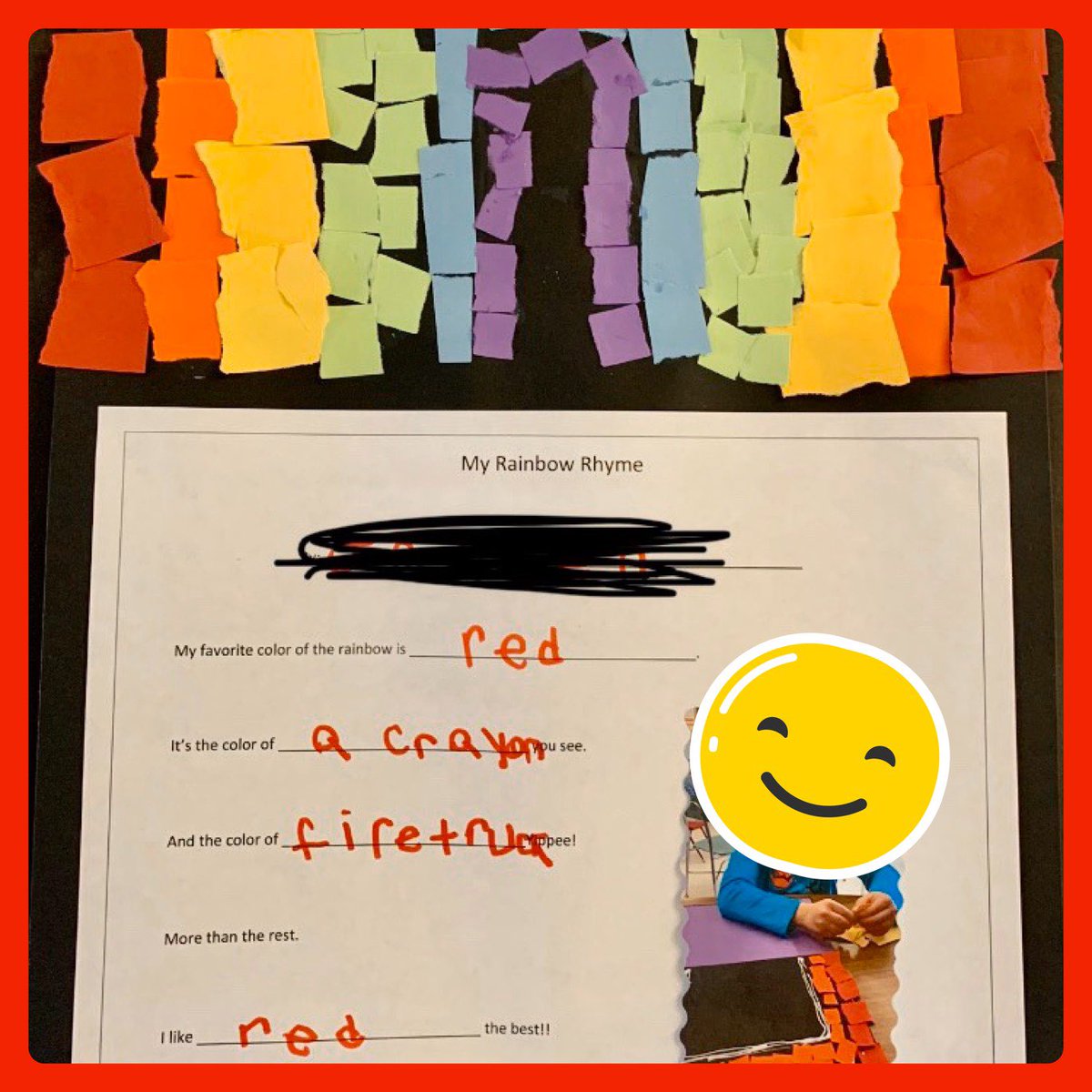 Vix21204's tweet photo. 🌈 complete #art #finemotor #specialeducation #autism #kindergarten #firstfrade #rainbows #spring #writing #craftivity #teaching https://t.co/5NZCJTX4HF