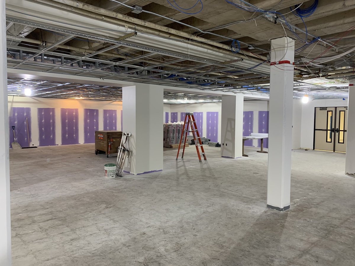 MikeCaraccio's tweet photo. Check out the progress on what used to be our wrestling room. Soon to be our new auxiliary gym and musical rehearsal space. Looking great! https://t.co/gvsCari8Vi