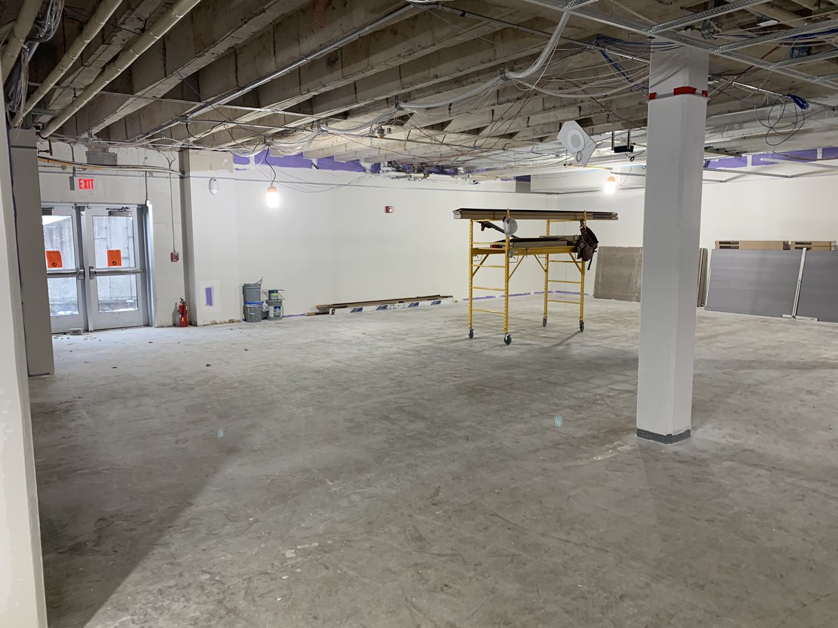 MikeCaraccio's tweet photo. Check out the progress on what used to be our wrestling room. Soon to be our new auxiliary gym and musical rehearsal space. Looking great! https://t.co/gvsCari8Vi