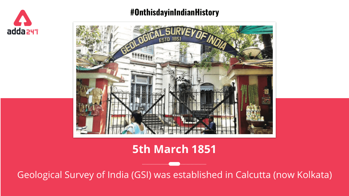 anilnagr's tweet photo. #onthisday
On 5th March 1851, Geological Survey of India was established in Calcutta (now Kolkata)

Stay tuned with us for daily History day

#Facts #Amazingfacts #Indiafacts #interestingfacts #Historyfacts #ThisdaythatYear #Didyouknowthat #didyouknowfacts #thinkendless #Adda247 https://t.co/4QyOjlcP8O