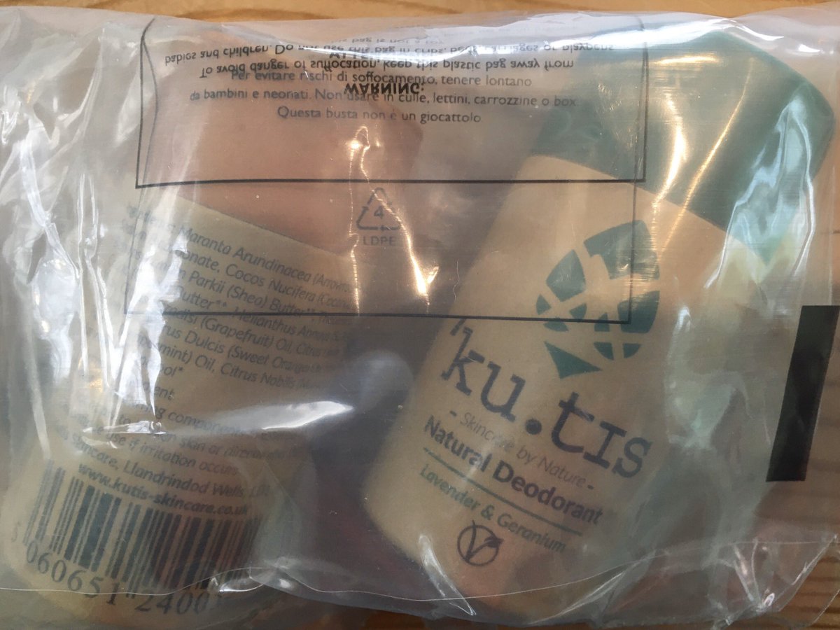 BeachBonkersHQ's tweet photo. Utter #plasticfail. Bought 2 #plasticfree deodorants for me &amp; my sis via eBay. The company that we bought them from (not the fab deodoarant maker) wrapped them in a completely unnecessary &amp; #pointlessplastic bag before putting them in a cardboard box. 🤦‍♀️ #wordsfailme https://t.co/Jhr25KO0Qj