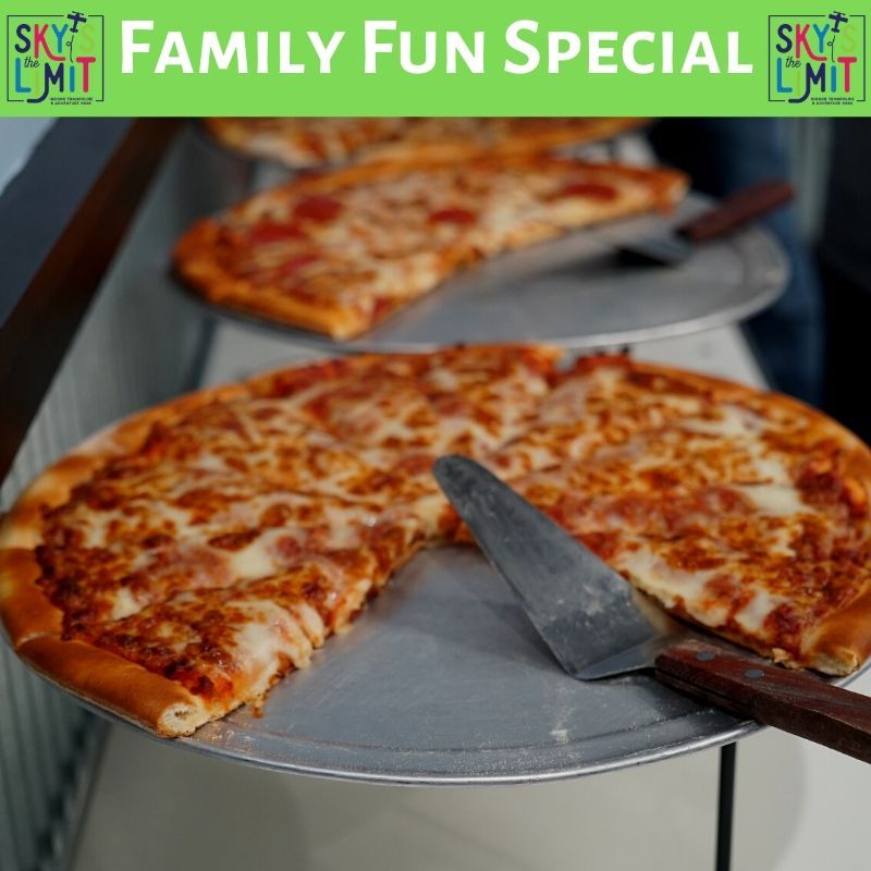 SkysTheLimitKY's tweet photo. Thursdays and Sundays we offer our Family Fun Special, but now we offer two options!
For only $55 - 4 one hour jump passes, a large pizza, and a pitcher of soda OR
for only $75 - 4 TWO hour jump passes, a large pizza, and a pitcher of soda. https://t.co/4PwwWusAMv