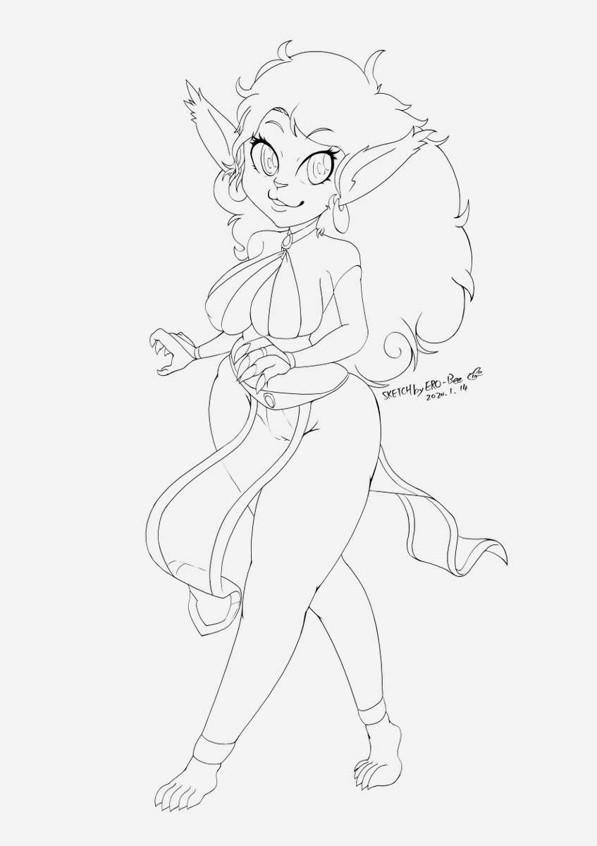 ERO_Bee's tweet photo. #commission 20200305 #lineclean #sketch 
for NinjaBunneh https://t.co/9f0jA3N5qU