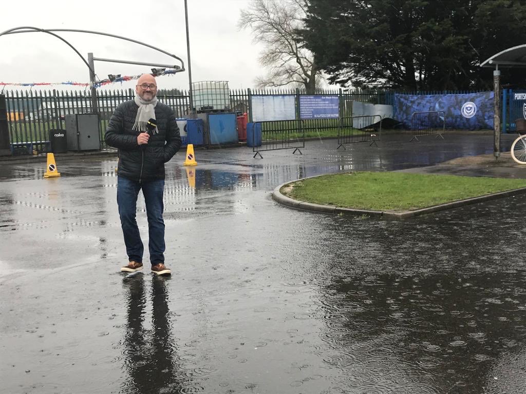 MarkClemmit's tweet photo. Always great to see #KennyJacket, but got totally drenched. @Pompey https://t.co/bYnCo1jarD