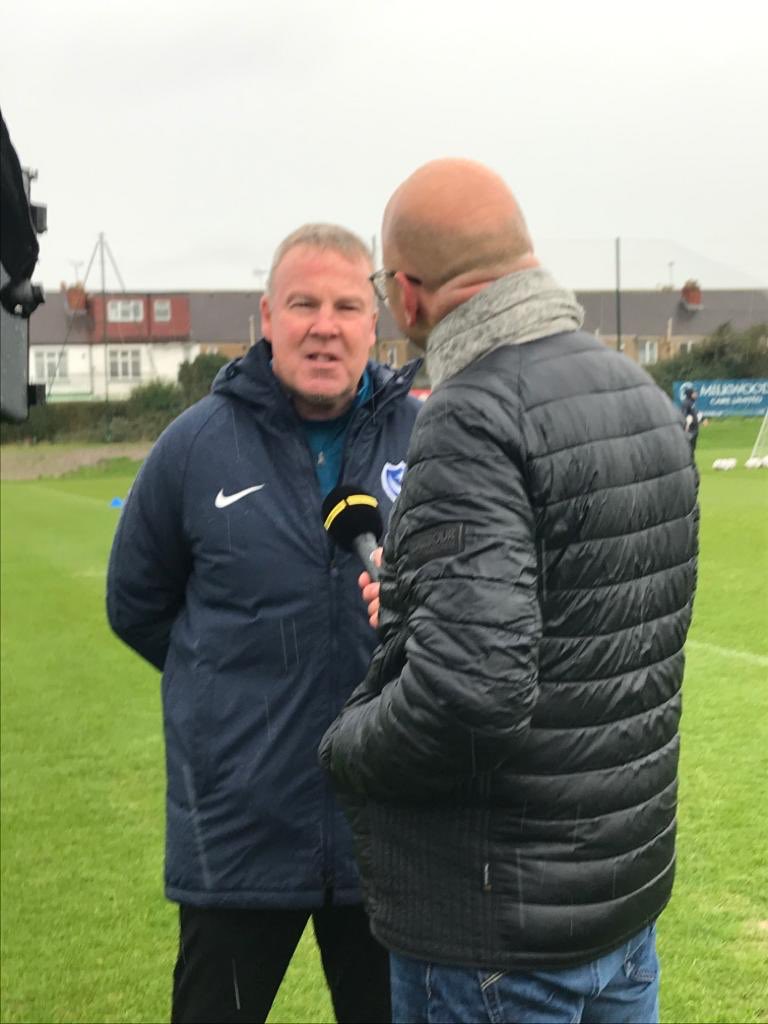MarkClemmit's tweet photo. Always great to see #KennyJacket, but got totally drenched. @Pompey https://t.co/bYnCo1jarD
