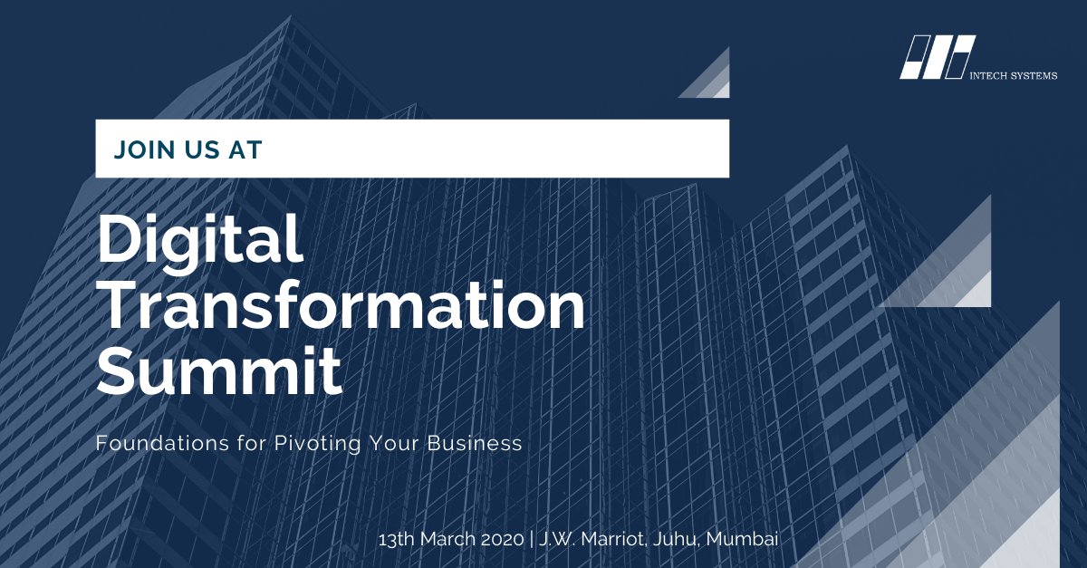 IntechSystems's tweet photo. To ace the competition, every business needs to be aware of the evolving technologies. Join us at the Digital Transformation Summit, Mumbai on 13th March to learn and share the advancement of the technologies. Fill the form https://t.co/KcSkUXq1ql  #Technology #Dynamics365 https://t.co/3yiF6TBHYd