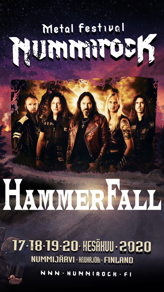 HammerFall's tweet photo. We played at Nummirock many, many, many years ago (2001?), and now it’s time again!

#HammerFall #HeavyMetal #TemplarsOfSteel #Concert #Gig #Tour #Touring #Show #Live #Festival #Summer #WeMakeSwedenRock #OneAgainstTheWorld #Dominion #WorldDominion #Finland #Nummirock https://t.co/fgRVbEl2j5
