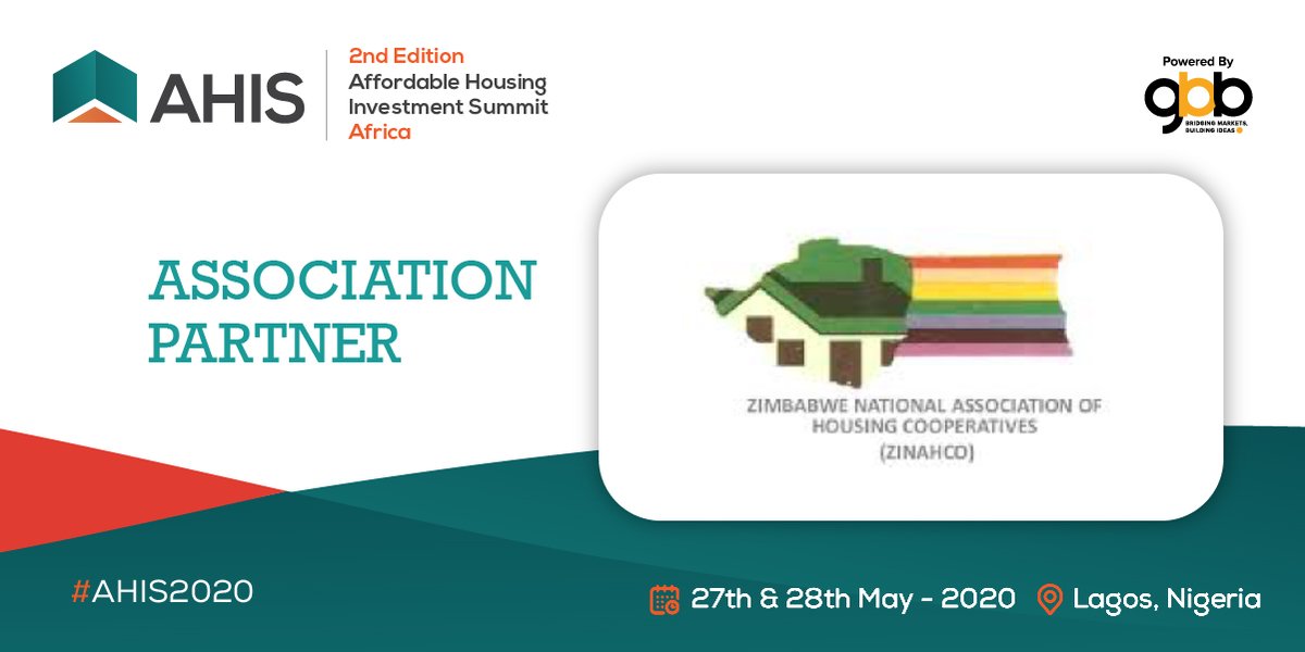 gbbventure's tweet image. Zimbabwe National Association of Housing Cooperatives is the #AssociationPartner for the #AHISAfrica2020 going to be held on 27th - 28th May 2020 at the Lagos Continental Hotel, Lagos, Nigeria.
Register here: bit.ly/2rACAsU
#realestate #affordablehomes #affordablehousing