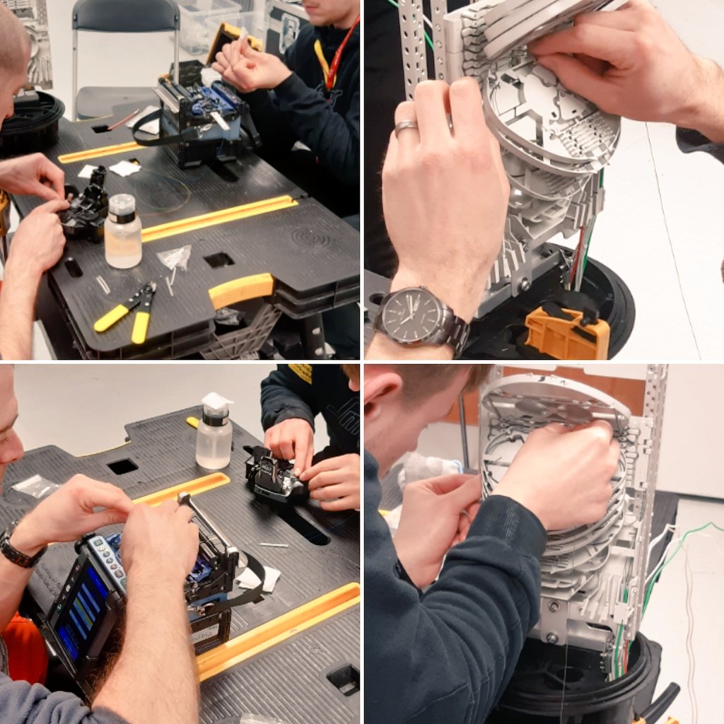 NTRStraining's tweet photo. We're almost at the end of our 5 day Optical Fibre Installation, Splicing &amp; Testing course.  Today are students are wrapping in and splicing 24 fibre cables.

#telecomstraining #fibre #fibretraining #fibretesting #fibresplicing #sheffield #trainwiththebest #telecoms https://t.co/SYQQs9dX7f