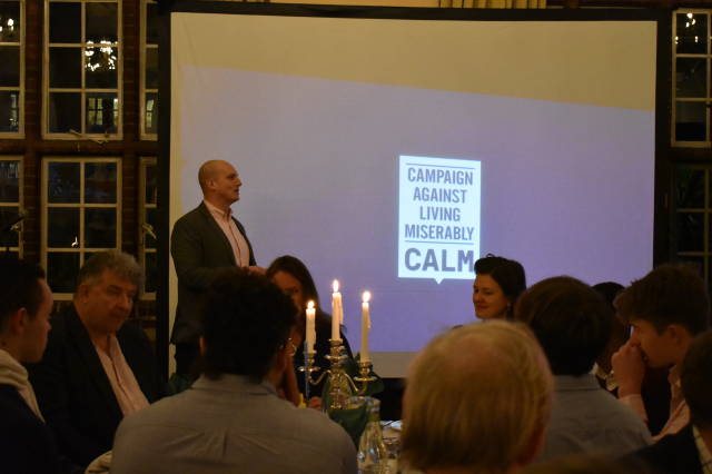 Brilliant House Charity Dinner this weekend in aid of <a href="/theCALMzone/">CALM</a> - A mental health charity which the boys in house support.  Thank you to Former Head of House Will Myers to come and speak to the boys and parents about the charity. @TeddiesOxford <a href="/TeddiesRhubarb/">St Edward's Society</a>