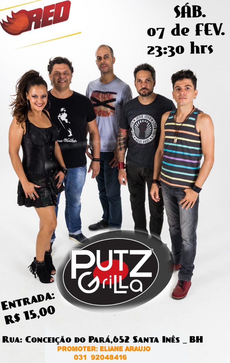 BandaPutzgrilla's tweet photo. Aí galera,SABADÃO, dia 07 de março, na Casa de Rock do Santa Inês, RED EVOLUTION. Para animar essa noite, banda "PUTZ GRILLA", com o melhor dos anos 80. 🤘🏻

Show 23:30hs. Casa aberta 21 horas. Portaria R$15,00 (dinheiro ou cartão de débito).
*Info: Eliane Araujo (31) 9204-8416 https://t.co/n698h9gG8R