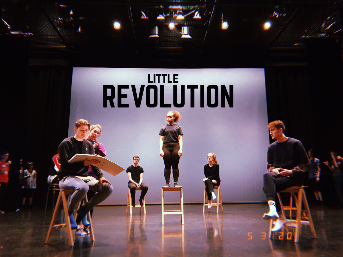 #LittleRevolution is MOVING! We open three weeks today. Catch us for two nights only at <a href="/TheHousePlymUni/">The House</a>, 26th &amp; 27th March. Thanks to the <a href="/P_Conservatoire/">Plymouth Conservatoire</a> 2nd years for being a bunch of legends &amp; rallying through our military style rehearsals 🤟🏼💪🏼🙌🏻