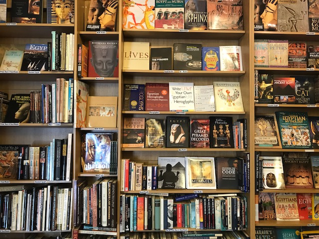 Books, books and more books. We try to keep our shop full of adult and children's Egyptian themed books. One of our most popular is Awful Egyptians from the Horrible Histories series. Happy #WorldBookDay