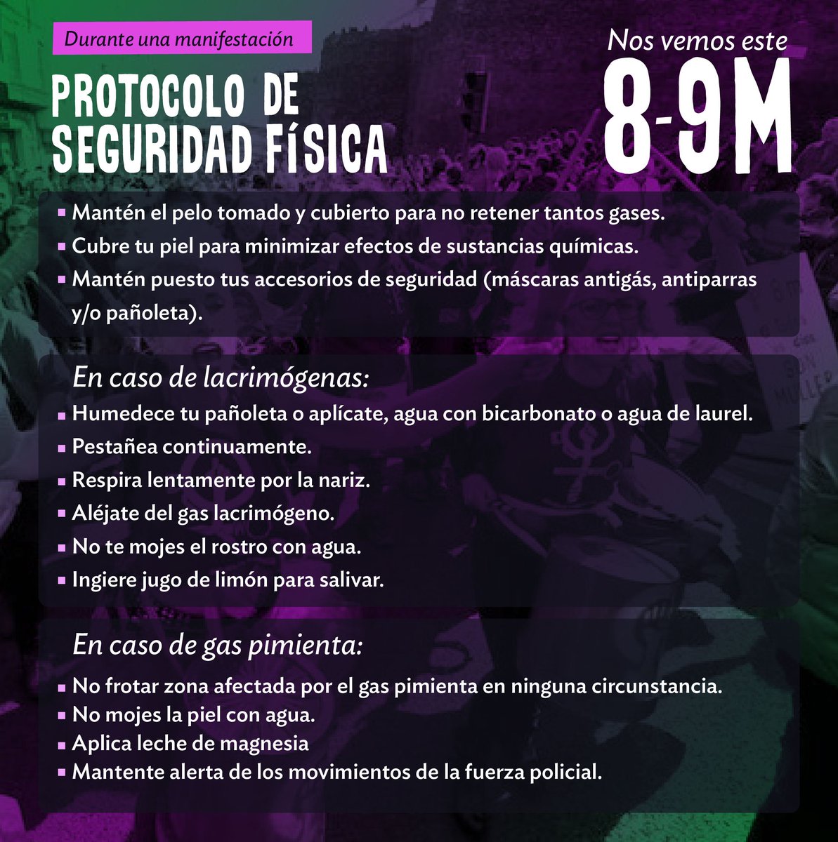 Coordinadora8m's tweet photo. qué hacer ante un control de identidad o detención, lista de cosas que llevar a una marcha y todo lo que nos pueda ayudar a vivir una Huelga Feminista segura. Nos cuidamos entre nosotras! #LaHuelgaFeministaVa

👇👇👇 https://t.co/kBJV3YWK6P