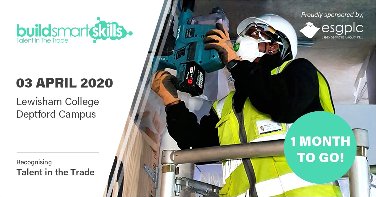 Only 1 month to go until 'Buildsmart Skills'<a href="/construction_lc/">Lewisham College Construction</a>   The first ever electrical and plumbing competition for female students and apprentices, and will also run the female bricklaying competition 'Bricklaying Fonterra Females'. 
#BuildsmartSkills #TalentInTheTrade