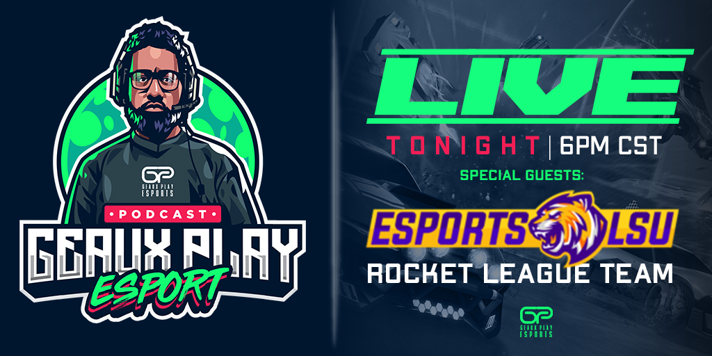 GeauxPlayES's tweet photo. Tonights the official first Geaux Play Podcast. @EsportsLSU @RLEsports @RocketLeague @T3Bates @blogtalkradio https://t.co/8i3p3UB9h1 #podcast #GeauxTigers #lsu #esports #esportsedu #rocketleague #PlanForTheirFuture #geauxplay https://t.co/fve2WtLyZt