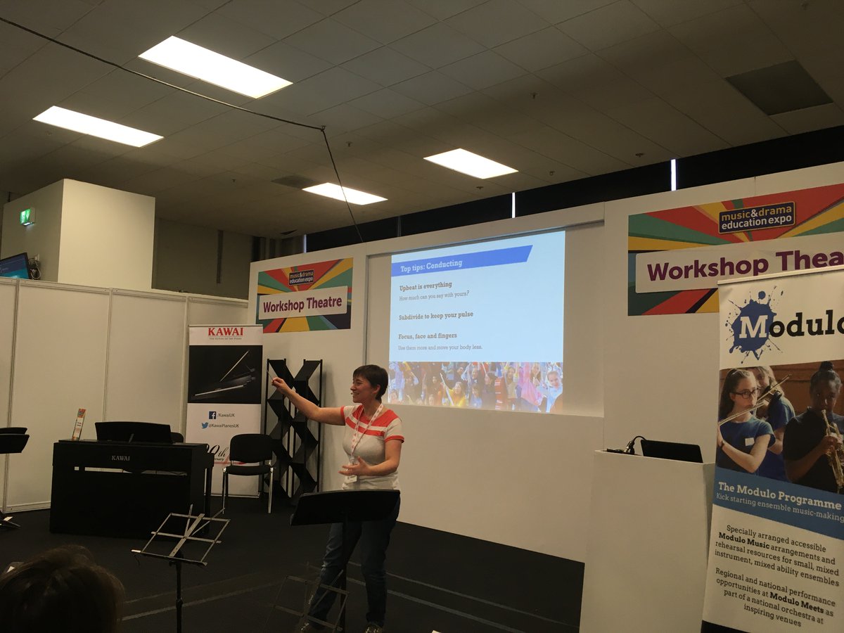 Orchestras4All's tweet photo. Well that was fun! Thank you, @MusicEdExpo for letting us showcase the #Modulo approach, sharing some inclusive ensemble ideas &amp; developing  conducting skills! Thank you to @pBoneOfficial @WarwickMusic @WMGEdu  and @NuvoInstrument for sharing their brilliant instruments with us! https://t.co/blJCSETU6w
