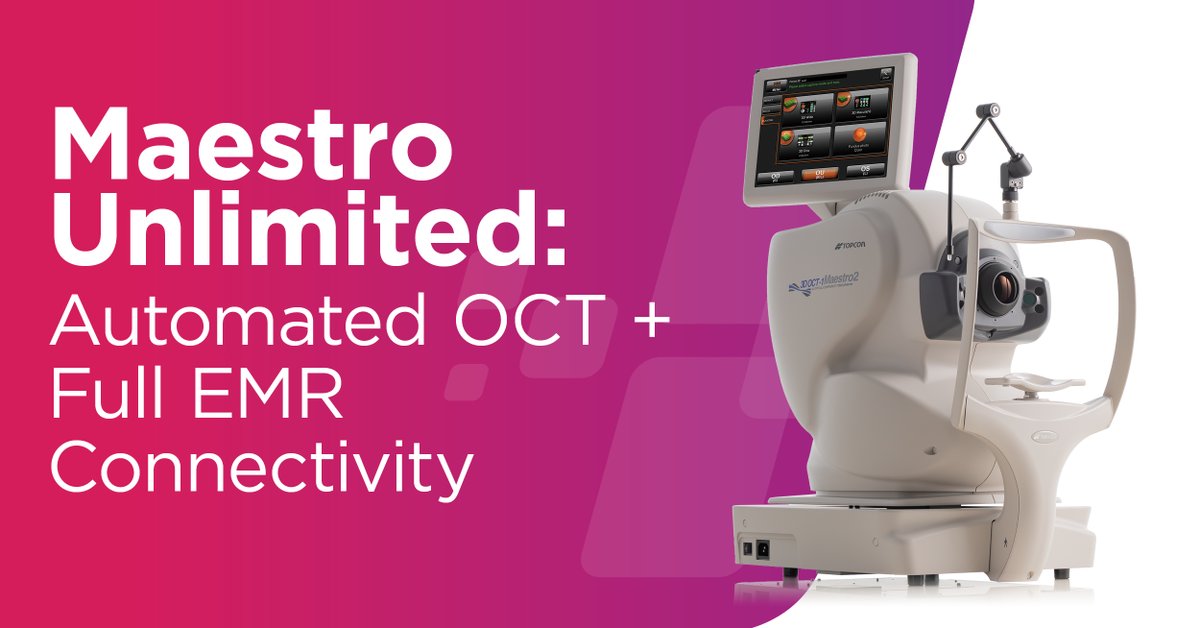 TopconHealth's tweet photo. Meet the Maestro today at #SECO2020 We’ve paired our fully automated Maestro2 OCT/Fundus Camera with Harmony to provide unlimited device connectivity. Discover total data control & freedom at Topcon booth #1007
#Topcon #TopconHealth #Maestro2 @seco_intl https://t.co/kjozzXDhPI https://t.co/JzaIiLP04k