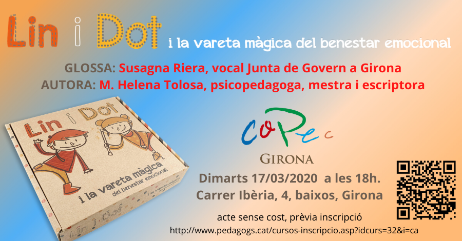 🔸Presentació "Lin i Dot i la vareta màgica emocional"🔸
Per a professionals de la #pedagogia, la #psicopedagogia, l'#educació, #famílies i persones interessades en les #emocions. 📍17/03/20, 18h a #CopecGirona - C/Ibèria, 4.
▶️pedagogs.cat/cursos-inscrip…