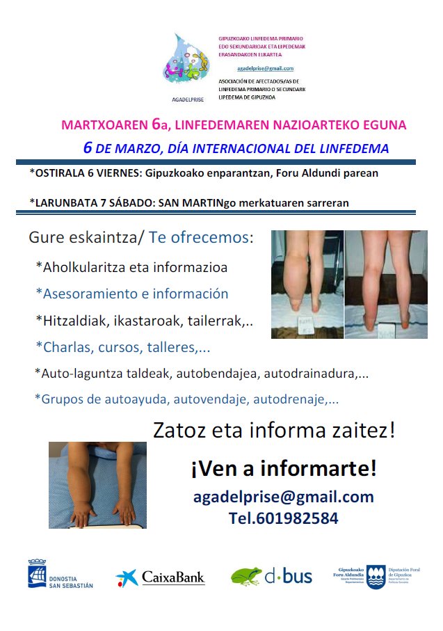 ℹ️ Mañana, #Dbus se sumará al día Internacional del Linfedema  y todos los autobuses lucirán  el cartel de la campaña durante toda la jornada ➡️labur.eus/PCjfh

<a href="/Ayto_SS/">Ayto San Sebastián</a>  <a href="/Agadelprise/">Agadelprise</a>