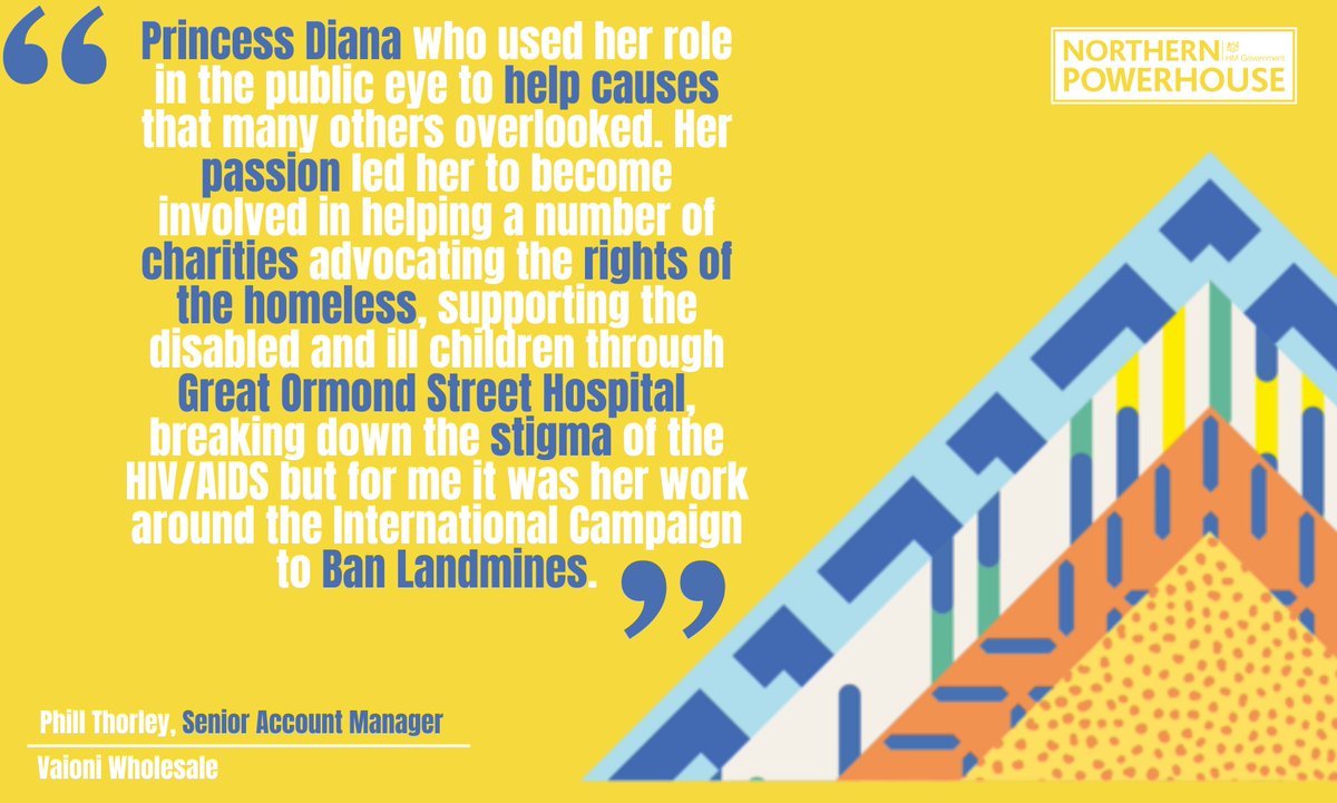NPHinfo's tweet photo. Princess Diana is Phill from Vaioni's #AWomanWhoInspiresMe for International Women's Day. #NorthernPowerhouse #NPHpartner https://t.co/rZit8Ppcu7