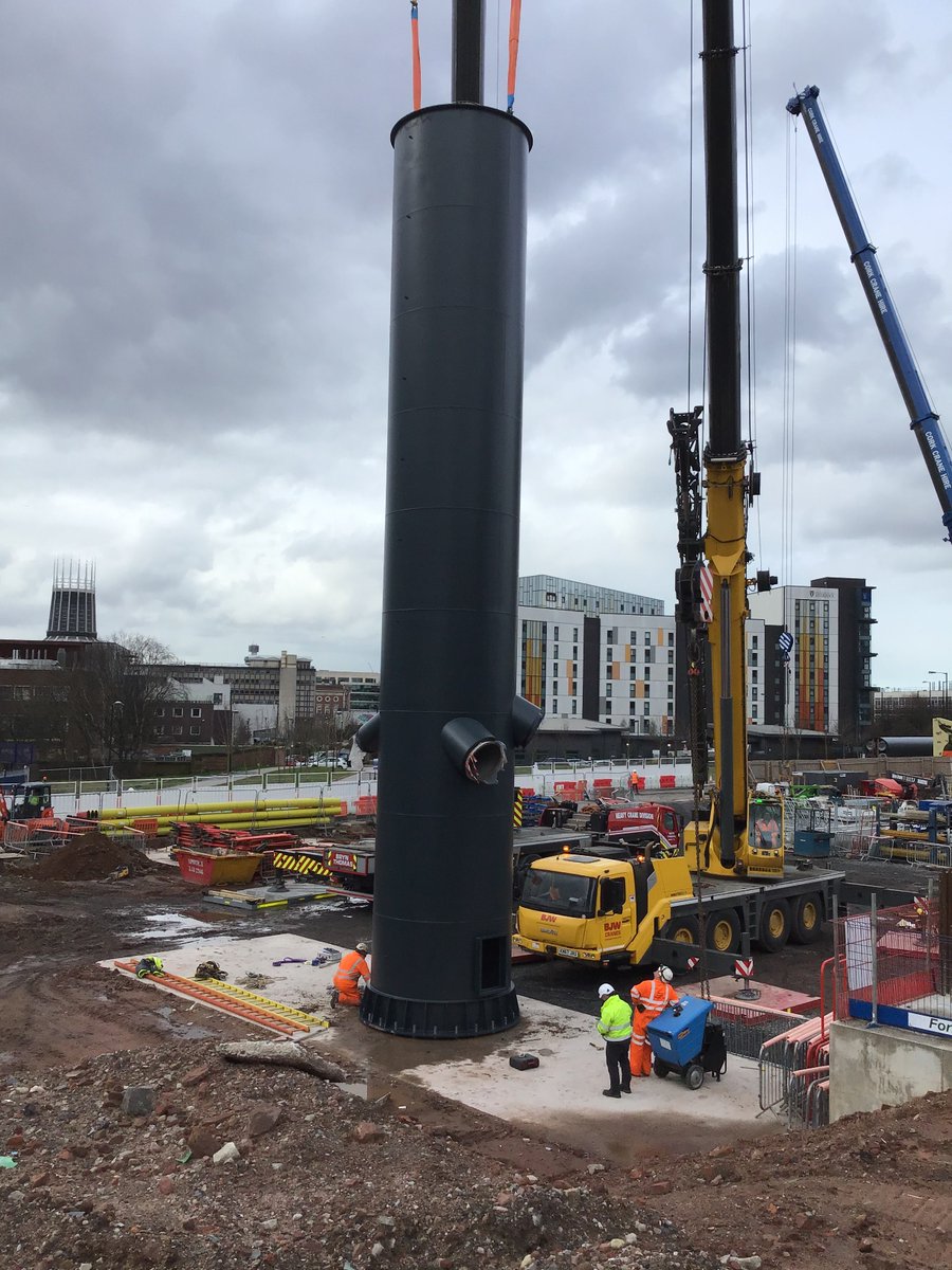 PROGRESS!!
This flue is a milestone in the development of our multi-storey car park and energy centre. As part of the Liverpool Heat Network, it will provide low carbon, cost efficient heating for buildings on Paddington Village. @LivUni @KnowledgeQuarter #MakingADifference
