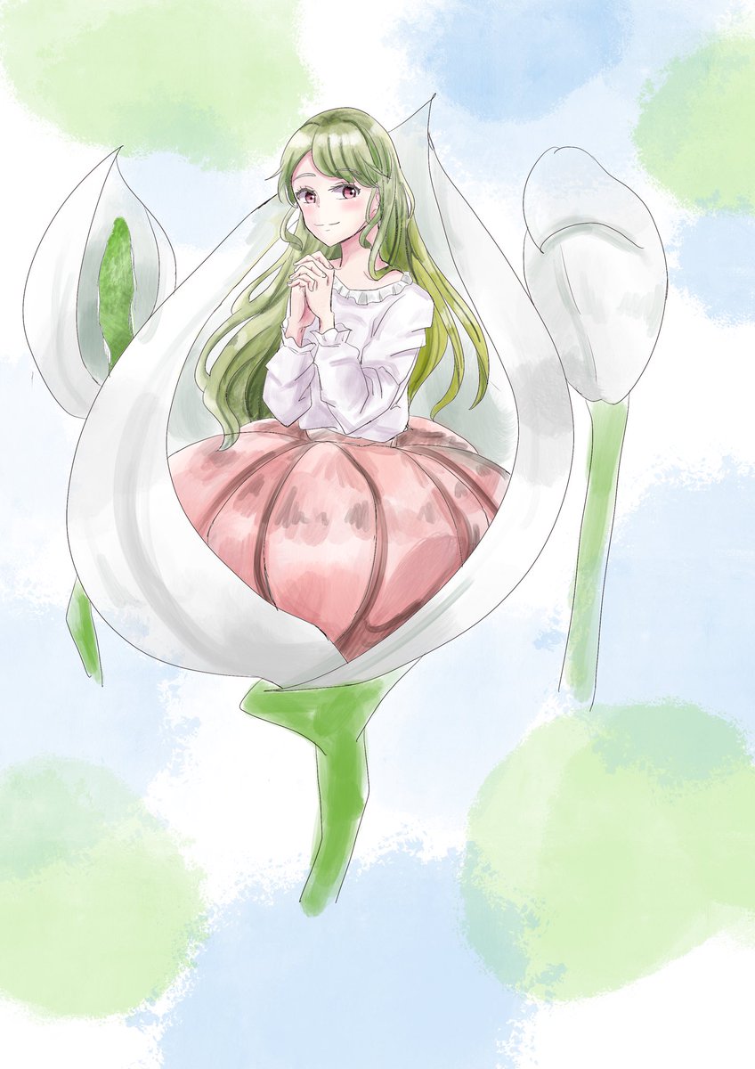 花菜 固ツイ見てええ きょしさん Kyoshi 9 企画 植物妖精化 のイラスト ミズバショウ 描かせて頂きました 勢いで描きました 笑 1時間クオです イラスト 絵描き イラスト好きと繋がりたい 絵描きさんと繋がりたい