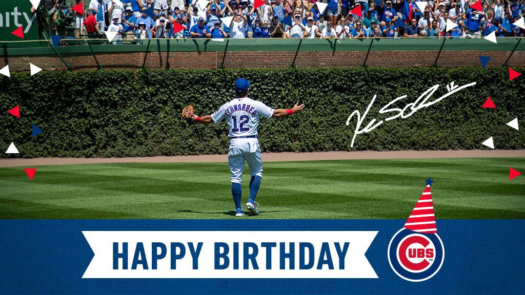 Cubs's tweet photo. Wishing a very happy birthday to @kschwarb12! https://t.co/C2eh84LtV8