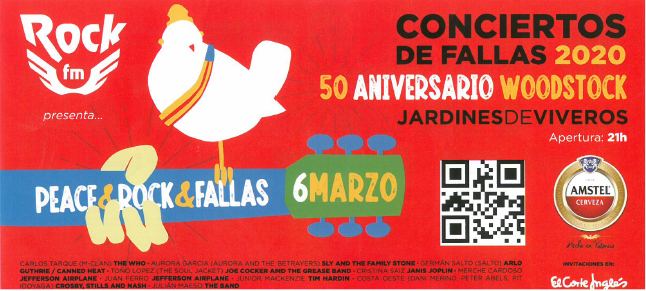 Peace&amp;Rock&amp;Fallas Valencia ¡Sorteamos 10 entradas dobles!
@rockfm presenta un concierto único, el viernes 6 de marzo, para celebrar el 50º aniversario de Woodstock
¿Cómo participar?  bit.ly/2POQkZY
#Denia #Marriott #Rockfm #Sorteo #Woodstock